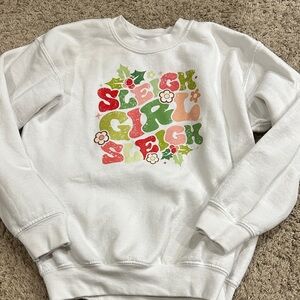 Sleigh Girl Sleigh White Graphic Women's Sweater